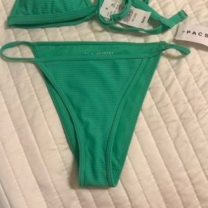 LA Hearts by pacsun green ribbed bikini bottom